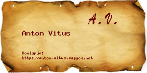 Anton Vitus névjegykártya